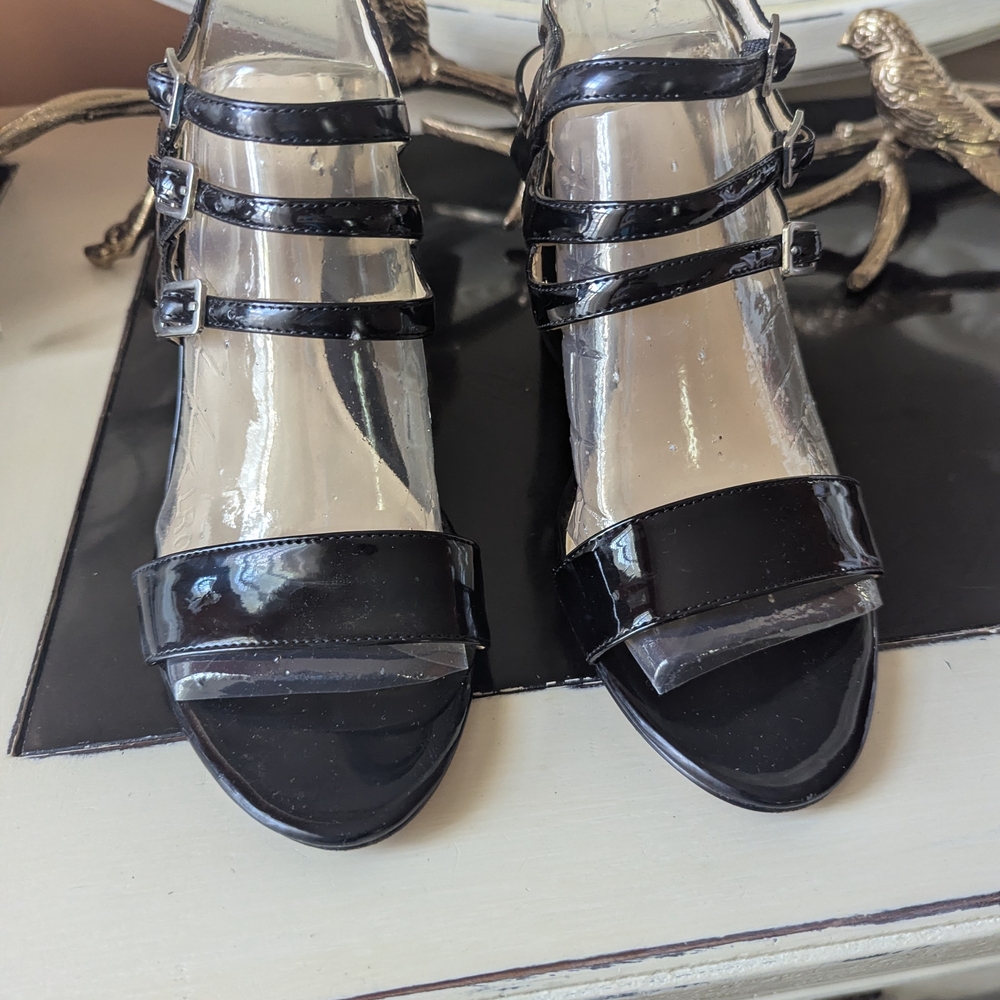 Chic Black Patent Leather Women's Heels